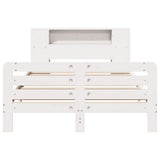 Bed Frame without Mattress White 135x190 cm Double Solid Wood Pine 3309897