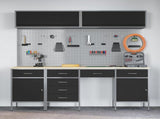 Work Cabinet Set with Drawer with Storage Manual 10 pcs Black 3321480