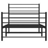 Metal Bed Frame without Mattress with Footboard Black 80x200cm 352328