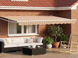 Electric Retractable Awning Grey, Orange and White 3.5 x 2.5 m 3419959