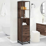 ZNTS Bathroom Cabinet Brown Oak 35x37.5x166 cm Engineered Wood 849248