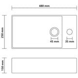 146987 Bathroom Sink with Overflow Ceramic Matt White