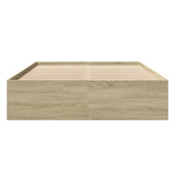 Bed Frame Sonoma Oak Engineered Wood, Plywood 120x200 cm Storage 3295662