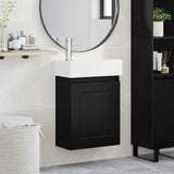 Bathroom Vanity Unit with Tap Black 45.5 x 22.5 x 84 cm 889462