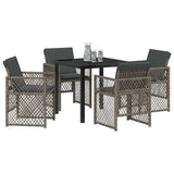 Garden Dining Set 5 pcs Grey Poly Rattan 3380625