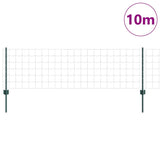 Fence with Posts Green 0.6 x 10 m Steel 3335997