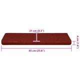 Stair Mats Self-adhesive 30 pcs 65x21x4 cm Bordeaux Red Rectangular Edge 3365695