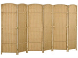 6 Panel Folding Room Divider, Freestanding Privacy Screen for Living Room, Bedroom and Office, 240 x T3398P344325