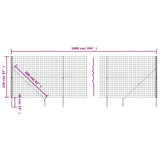 Wire Mesh Fence with Spike Anchors Anthracite 2.2x10 m 154279