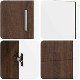 Sideboard with Shelf FLORIN Brown Oak 88.5 x 30.5 x 55.5 cm 880298