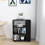 Rolling Cabinet Black 60x35x75 cm Engineered Wood 808450
