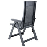 Garden Chair Set of 2 Anthracite Plastic Standard Foldable 48761