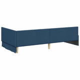 Corner Bed Frame with Headboard Blue 90 cm x 190 cm Velvet 42016042