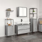 ZNTS 3 Piece Bathroom Furniture Set Grey Sonoma Engineered Wood 3328362