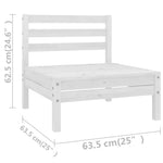 10 Piece Garden Lounge Set White Solid Wood Pine 3083380