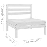 6 Piece Garden Lounge Set White Solid Wood Pine 3083335