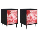Bedside Cabinet AACHEN 2 pcs Black Oak 36 x 33 x 51 cm 8007264