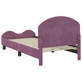 Children's Bed Frame with Headboard Purple 80 x 160 cm Velvet 42011110