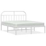 Bed Frame White Powder-Coated Steel 140x200 cm Tough Bed Frame 353685
