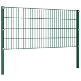 Fence Panel with Posts Iron 176,5x80 cm Green 144933