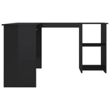 L-Shaped Corner Desk High Gloss Black 120x140x75 cm Engineered Wood 800754