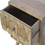 Pineapple Carve 2 Drawer Bedside IN270