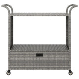 Bar Cart with Drawer Grey 100x45x97 cm Poly Rattan 316664