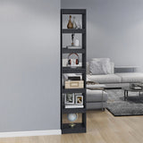 Book Cabinet/Room Divider Grey 40x30x199 cm Solid Pinewood 808155