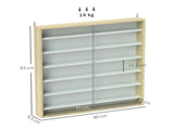 7-Tier Wall Display Shelf Unit Cabinet w/ 6 Adjustable Shelves Glass Doors Home Office Ornaments T3398P342392