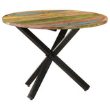 ZNTS Dining Table Round 100x100x75 cm Solid Reclaimed Wood 321682