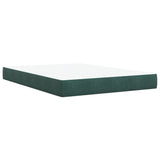 Box Spring Bed with Mattress Dark Green 140x190 cm Velvet 3290915