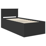 Bed Frame with Headboard Black 120 x 200 cm Engineered Wood 3408607