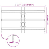 Security Grille for Windows with 3 Crossbars 3 pcs 43-74 cm 42031303