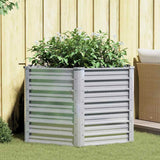 Garden Raised Bed 129x77 cm Galvanized Steel Silver 316898