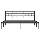 Metal Bed Frame without Mattress with Headboard Black 180x200cm 355663