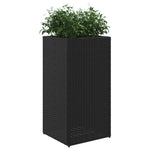 ZNTS Garden Planter Black 40x40x80 cm Poly Rattan 366413