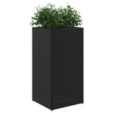 Garden Planter Black 40x40x80 cm Poly Rattan 366413