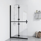 151182 Foldable Walk-in Shower Wall Transparent ESG Glass 90x190 cm