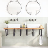 Basin Shelf Wall Mounted Steel and Solid Wood Acacia 3302915