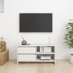 TV Cabinet White 80x31x39 cm Solid Pinewood 809895