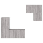 4 Piece TV Wall Units Grey Sonoma Engineered Wood 3216433
