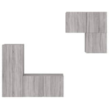 4 Piece TV Wall Units Grey Sonoma Engineered Wood 3216433
