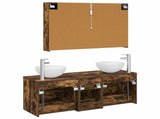 Bathroom Furniture Set 4 pcs Smoked Oak 3406747