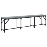 Dining Bench Light Grey 186x32x45 cm Steel and Fabric 835224