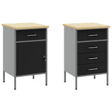 Work Cabinet Set with Drawer with Shelf Manual 5 pcs Black 3321426
