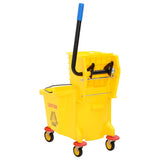 Mop Bucket with Wringer and Wheels Yellow 36 L Polypropylene 154461
