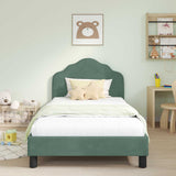 Children's Bed Frame with Headboard Sea Green 90 x 190 cm 42010955