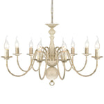 Antique White Metal Chandelier 8 x E14 Bulbs 241383