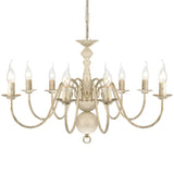 Antique White Metal Chandelier 8 x E14 Bulbs 241383