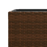 Garden Planter Brown 40x40x80 cm Poly Rattan 366414